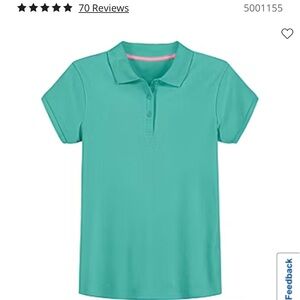 IZOD Little & Big Girls Short Sleeve Polo Shirt size 14/16 Teal